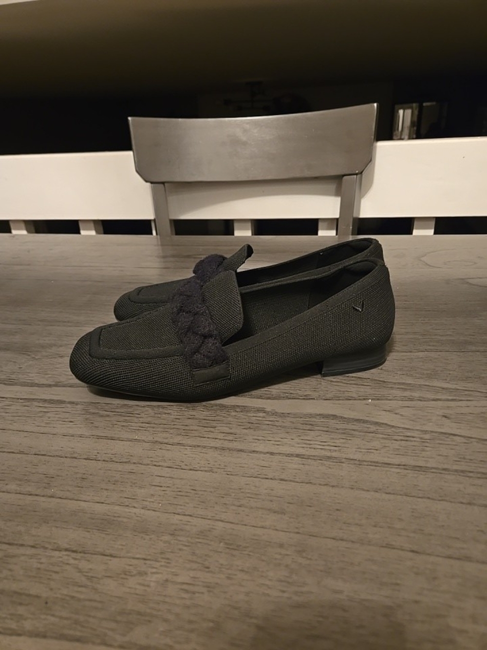 Vivaia Caitlin Square Toe Braided Knot Knit Loafers 48 / 11.5 - 12 Black